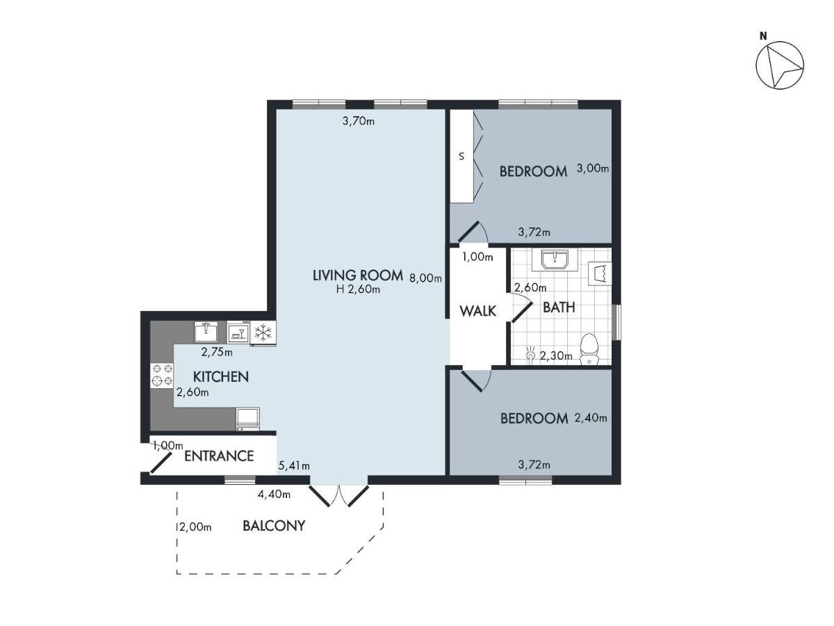 Sanders Constantin - Chic Two-bedroom With Balcony Lejlighed